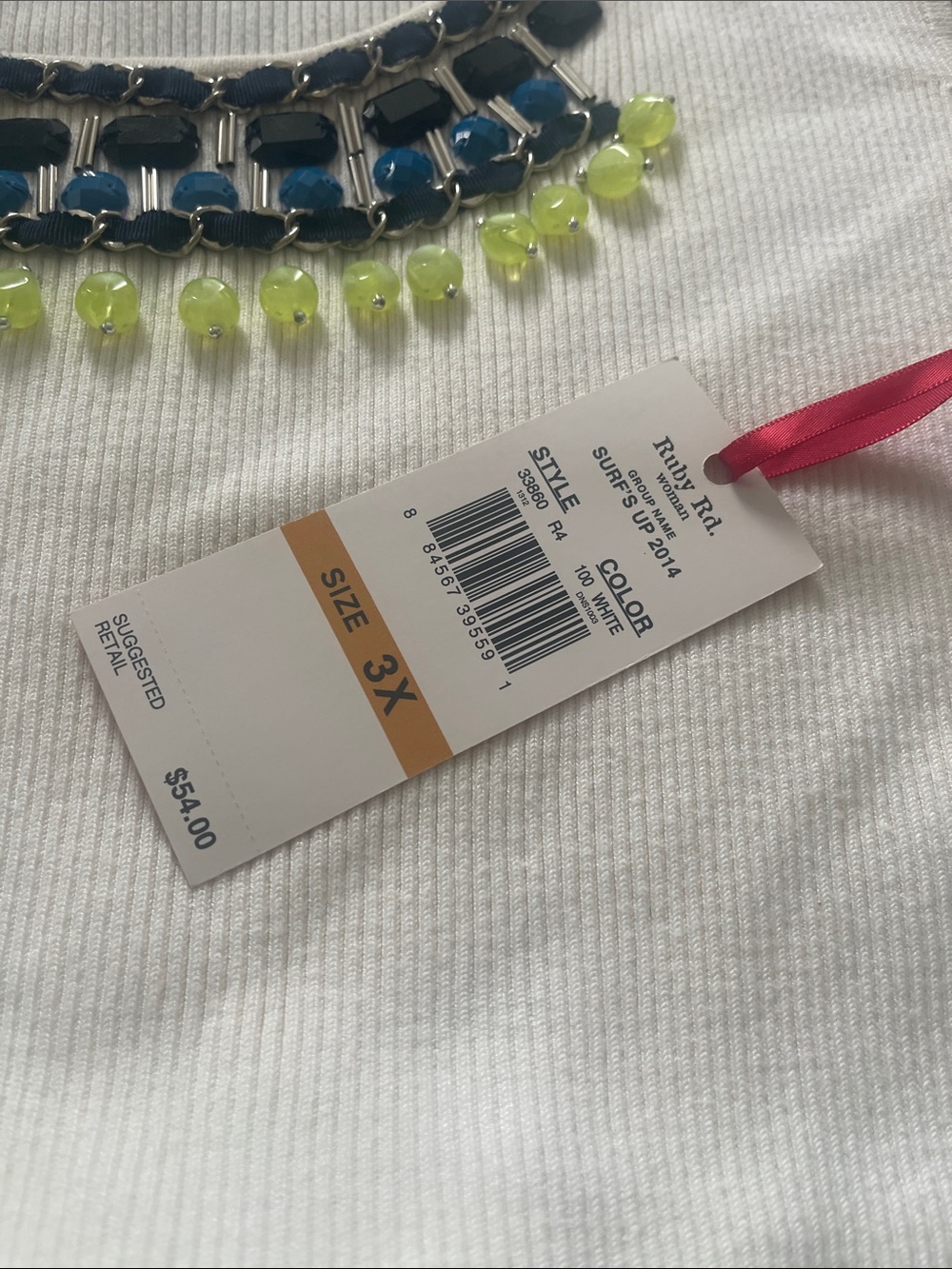 Ruby Rd. Women White Ribbed Tank Top - Picture 2 of 4